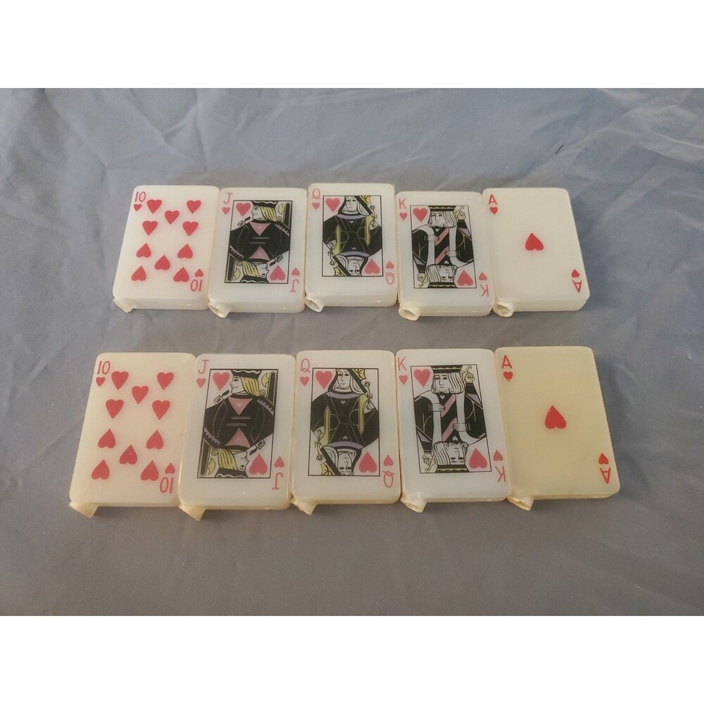 10 Vtg Bar Camper Rv String Light Covers Playing Cards Ace Hearts Royal Flush